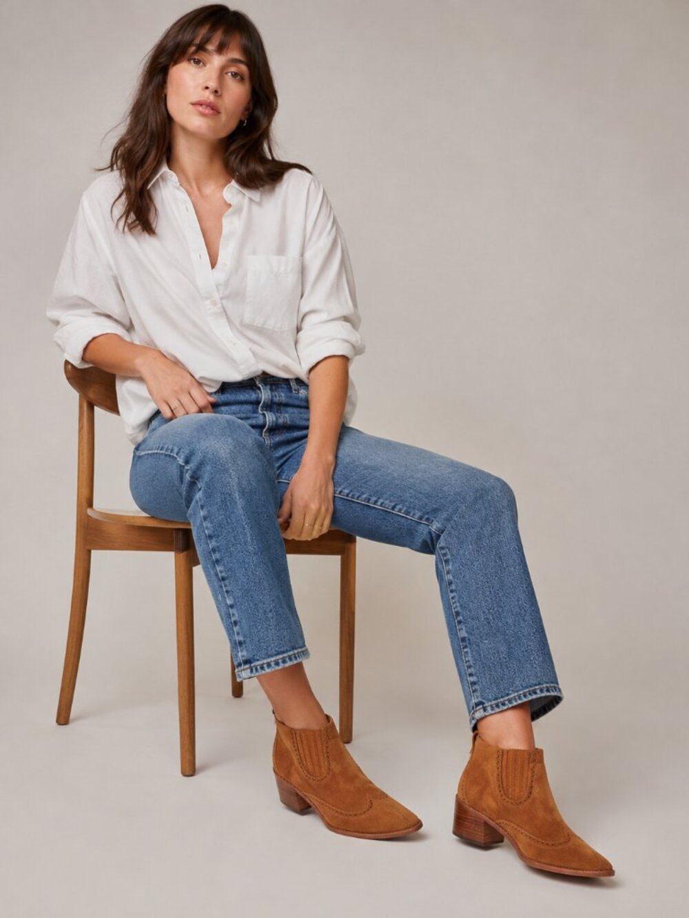 Madewell The Grayson Brogue Chelsea Boots Brown Suede Western Ankle Boot Size 6